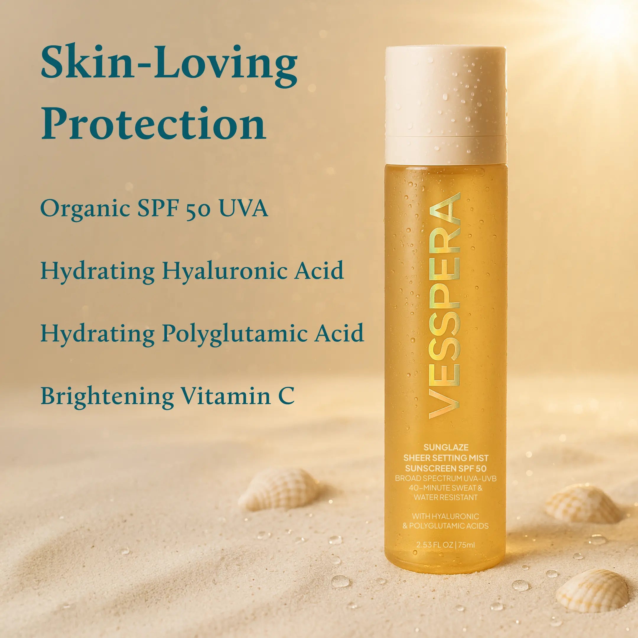 Sunglaze Sheer Setting Mist Sunscreen SPF 50
